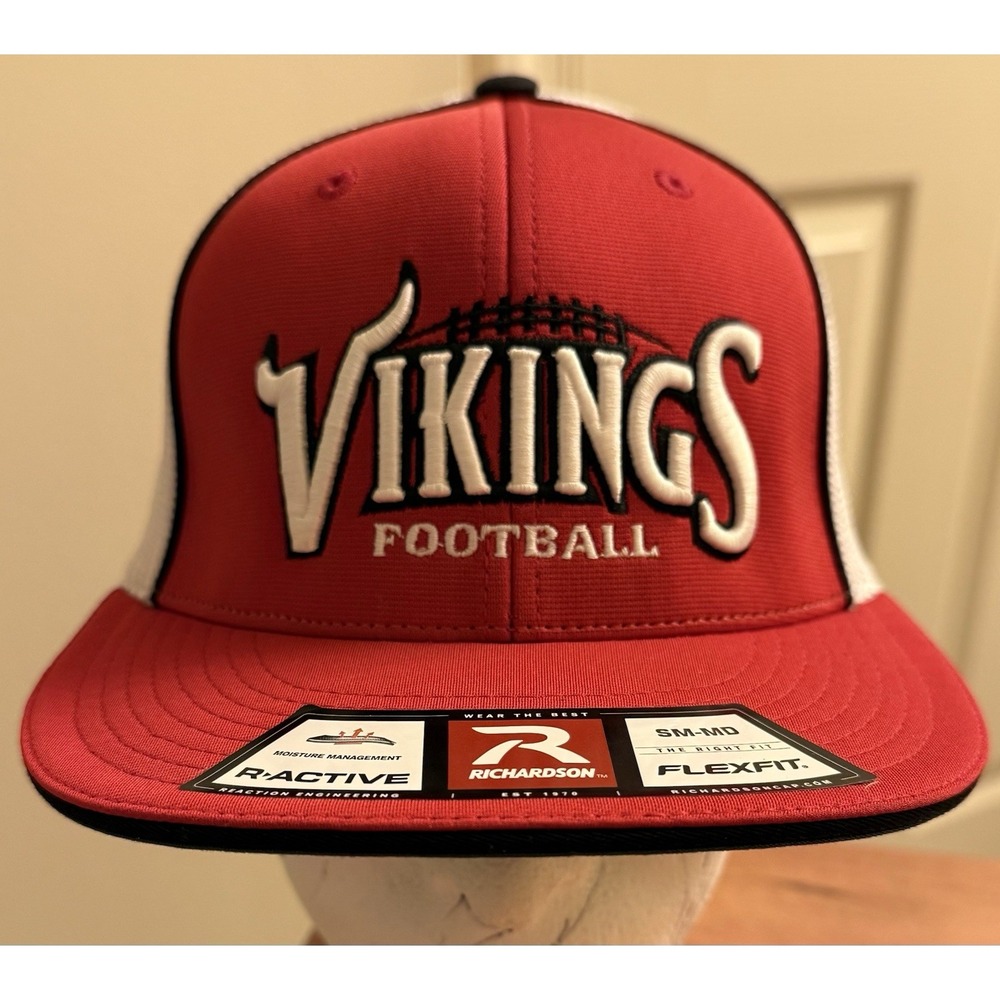 VIKINGS FOOTBALL TEAM BASEBALL CAP HAT, Fitted SM/MD Richardson Flexfit New